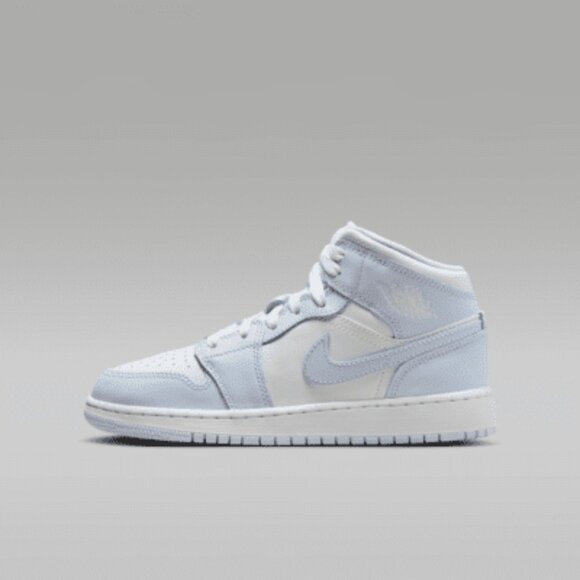 ๐ Air Jordan 1 Mid โ Kids High-Top Sneakers (7Y) | Cobalt Bliss / Neutral Grey - Picture 1 of 10